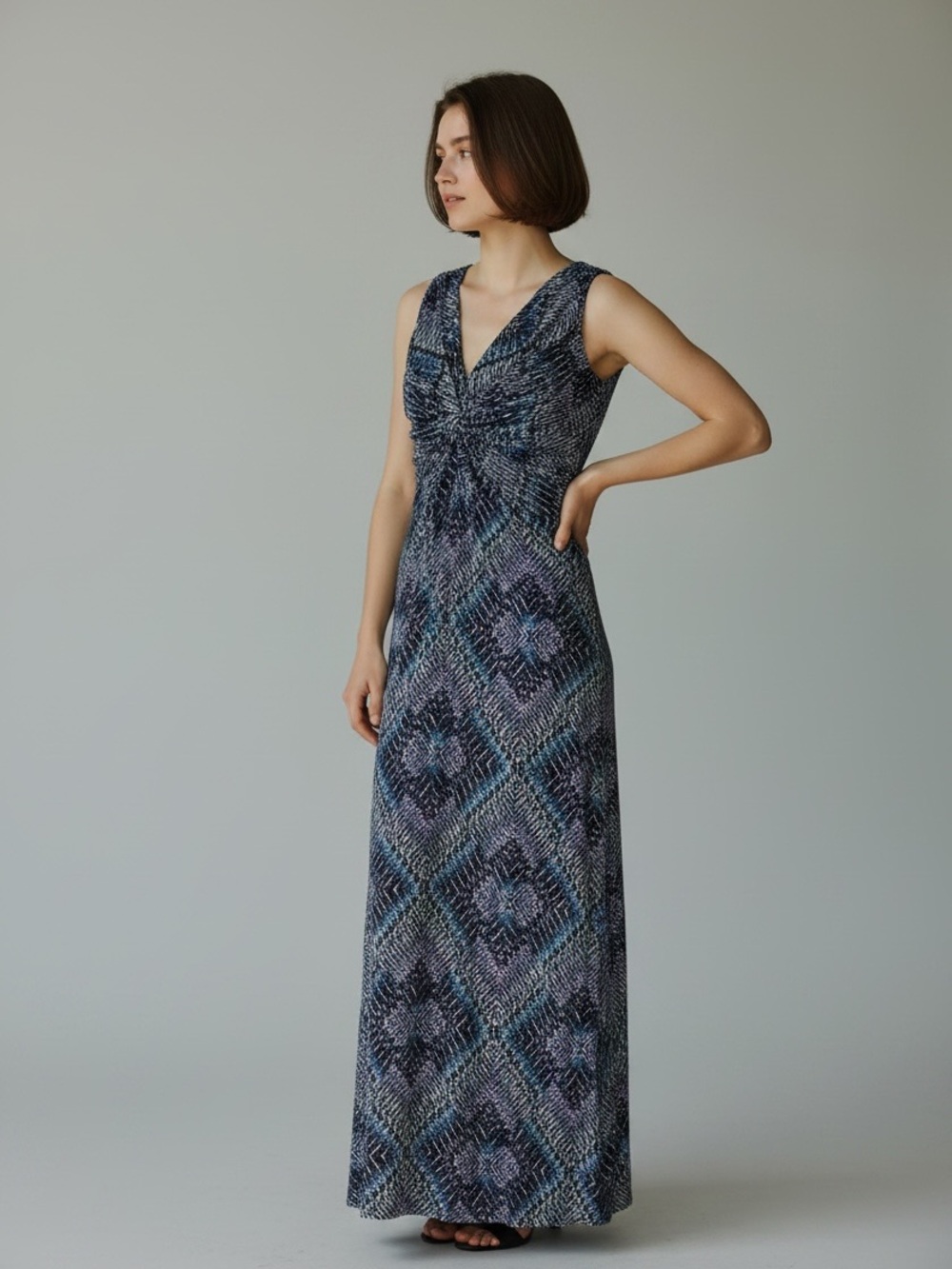 Chico's Maida Textured Maxi Dress Women's Size 8/10
